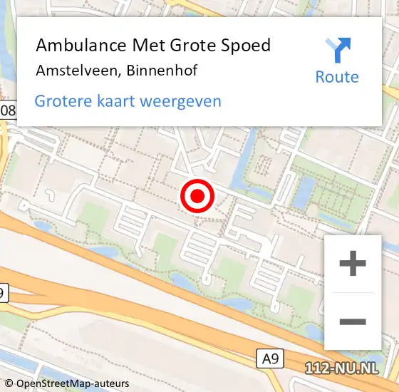 Locatie op kaart van de 112 melding: Ambulance Met Grote Spoed Naar Amstelveen, Binnenhof op 28 december 2023 19:31