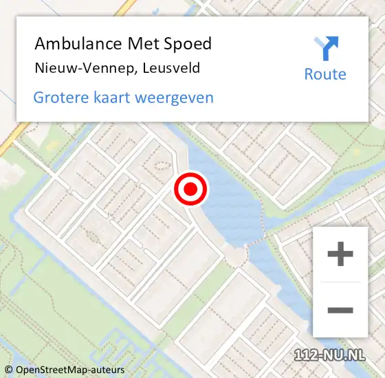 Locatie op kaart van de 112 melding: Ambulance Met Spoed Naar Nieuw-Vennep, Leusveld op 28 december 2023 19:38