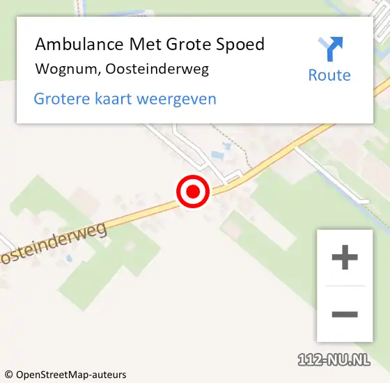 Locatie op kaart van de 112 melding: Ambulance Met Grote Spoed Naar Wognum, Oosteinderweg op 28 december 2023 19:44