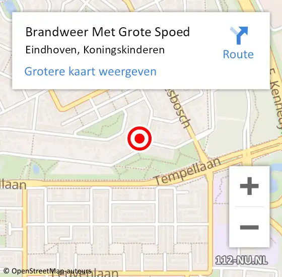 Locatie op kaart van de 112 melding: Brandweer Met Grote Spoed Naar Eindhoven, Koningskinderen op 28 december 2023 19:57