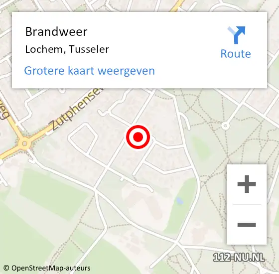 Locatie op kaart van de 112 melding: Brandweer Lochem, Tusseler op 28 december 2023 20:27