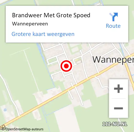 Locatie op kaart van de 112 melding: Brandweer Met Grote Spoed Naar Wanneperveen op 20 september 2014 02:23