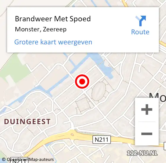 Locatie op kaart van de 112 melding: Brandweer Met Spoed Naar Monster, Zeereep op 28 december 2023 20:44