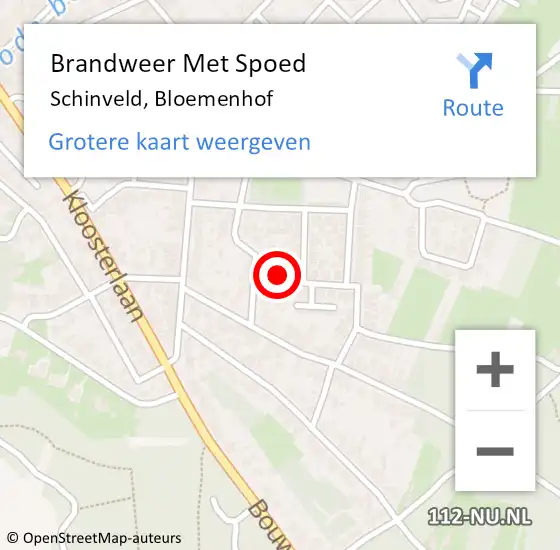 Locatie op kaart van de 112 melding: Brandweer Met Spoed Naar Schinveld, Bloemenhof op 28 december 2023 21:44