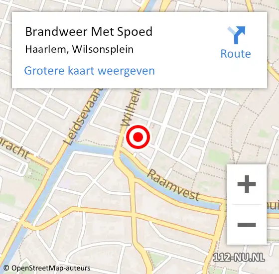 Locatie op kaart van de 112 melding: Brandweer Met Spoed Naar Haarlem, Wilsonsplein op 28 december 2023 22:21