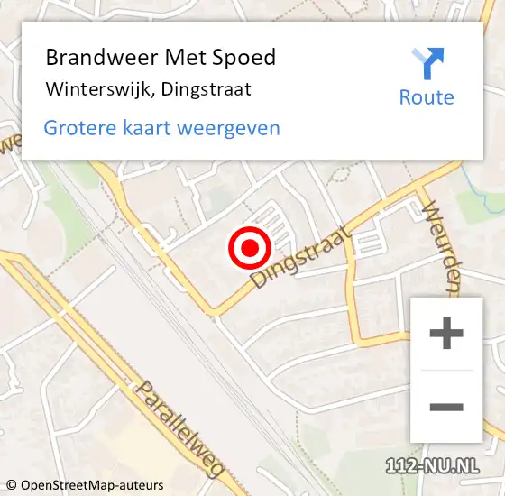 Locatie op kaart van de 112 melding: Brandweer Met Spoed Naar Winterswijk, Dingstraat op 28 december 2023 22:35