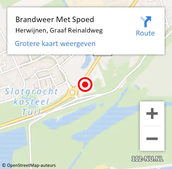 Locatie op kaart van de 112 melding: Brandweer Met Spoed Naar Herwijnen, Graaf Reinaldweg op 28 december 2023 22:39