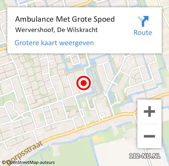 Locatie op kaart van de 112 melding: Ambulance Met Grote Spoed Naar Wervershoof, De Wilskracht op 28 december 2023 23:12