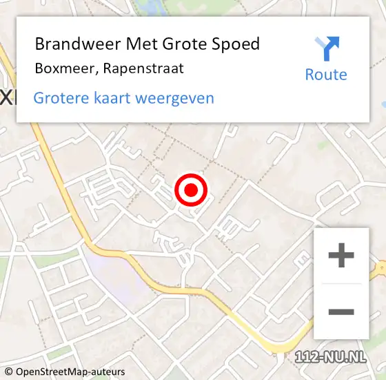 Locatie op kaart van de 112 melding: Brandweer Met Grote Spoed Naar Boxmeer, Rapenstraat op 28 december 2023 23:21