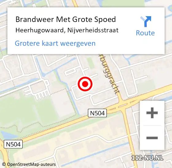 Locatie op kaart van de 112 melding: Brandweer Met Grote Spoed Naar Heerhugowaard, Nijverheidsstraat op 28 december 2023 23:36