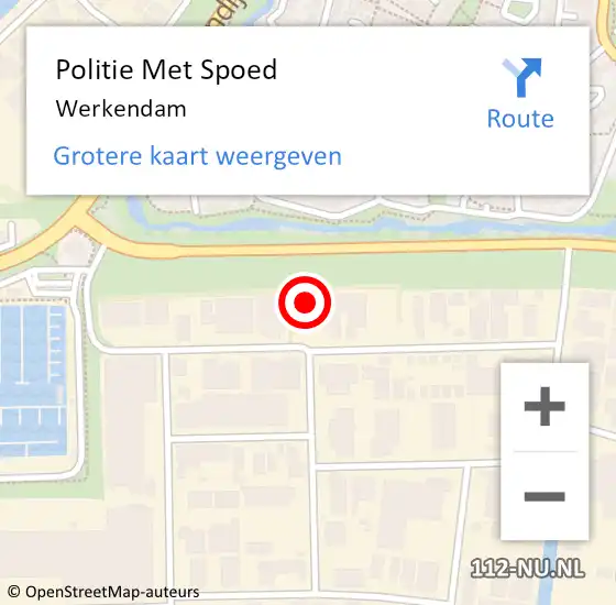 Locatie op kaart van de 112 melding: Politie Met Spoed Naar Werkendam op 28 december 2023 23:42