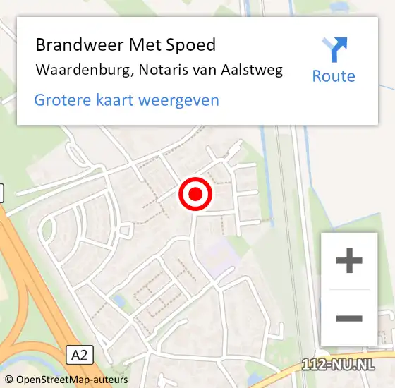 Locatie op kaart van de 112 melding: Brandweer Met Spoed Naar Waardenburg, Notaris van Aalstweg op 28 december 2023 23:52