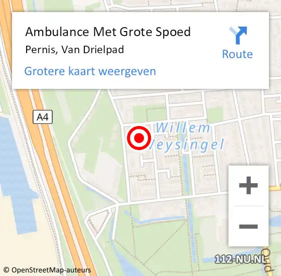 Locatie op kaart van de 112 melding: Ambulance Met Grote Spoed Naar Pernis, Van Drielpad op 28 december 2023 23:54