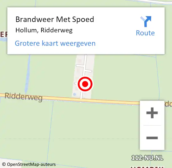 Locatie op kaart van de 112 melding: Brandweer Met Spoed Naar Hollum, Ridderweg op 28 december 2023 23:55