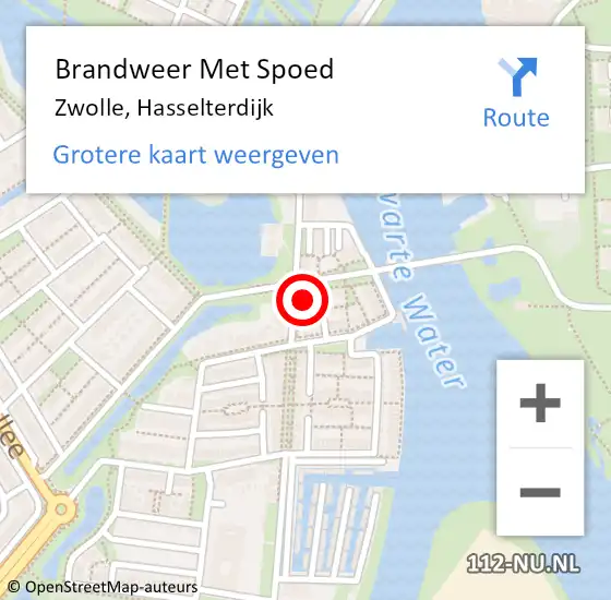 Locatie op kaart van de 112 melding: Brandweer Met Spoed Naar Zwolle, Hasselterdijk op 29 december 2023 00:47