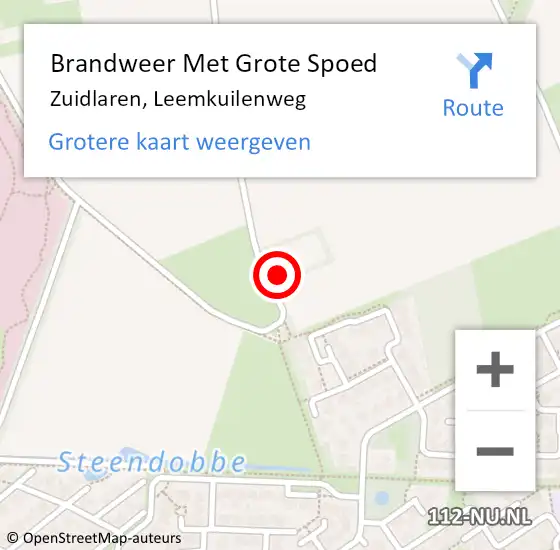 Locatie op kaart van de 112 melding: Brandweer Met Grote Spoed Naar Zuidlaren, Leemkuilenweg op 29 december 2023 03:16