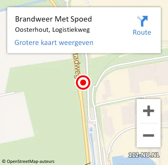 Locatie op kaart van de 112 melding: Brandweer Met Spoed Naar Oosterhout, Logistiekweg op 29 december 2023 05:17