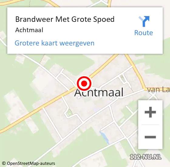 Locatie op kaart van de 112 melding: Brandweer Met Grote Spoed Naar Achtmaal op 15 oktober 2013 07:30