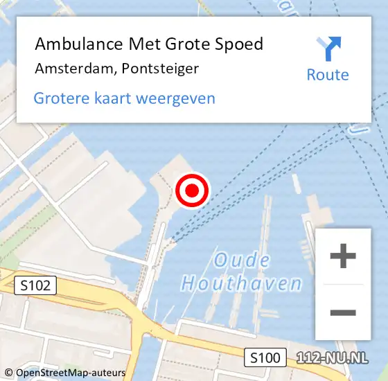 Locatie op kaart van de 112 melding: Ambulance Met Grote Spoed Naar Amsterdam, Pontsteiger op 29 december 2023 08:01