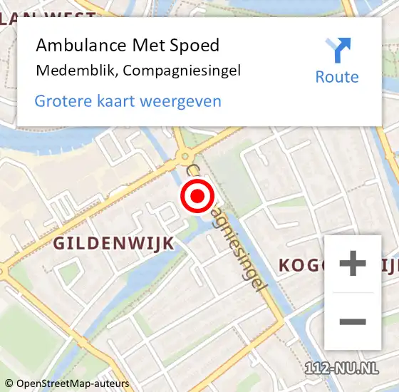 Locatie op kaart van de 112 melding: Ambulance Met Spoed Naar Medemblik, Compagniesingel op 29 december 2023 10:00