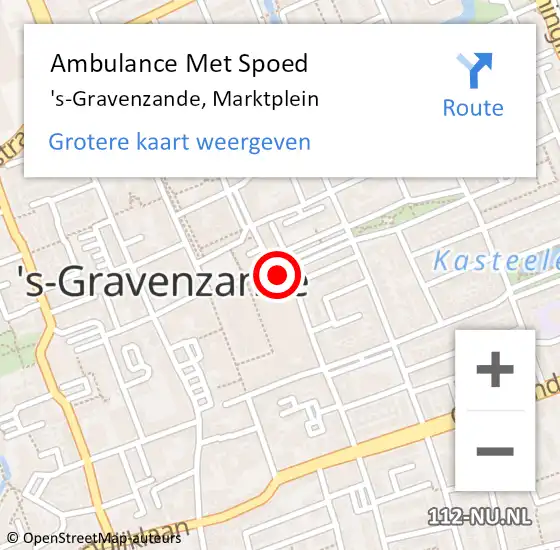 Locatie op kaart van de 112 melding: Ambulance Met Spoed Naar 's-Gravenzande, Marktplein op 29 december 2023 10:29