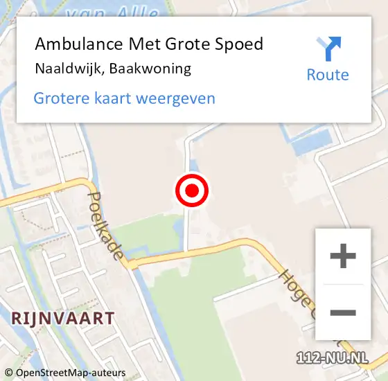 Locatie op kaart van de 112 melding: Ambulance Met Grote Spoed Naar Naaldwijk, Baakwoning op 29 december 2023 10:42