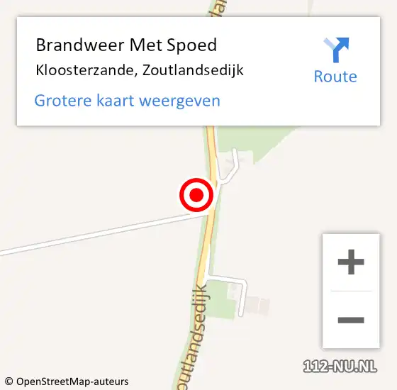 Locatie op kaart van de 112 melding: Brandweer Met Spoed Naar Kloosterzande, Zoutlandsedijk op 29 december 2023 10:48