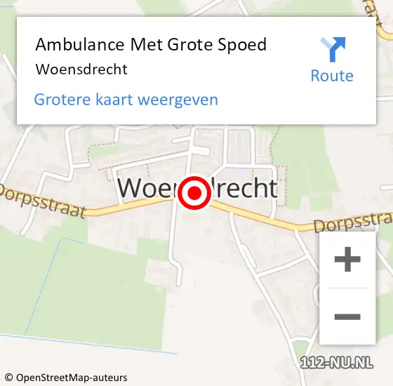 Locatie op kaart van de 112 melding: Ambulance Met Grote Spoed Naar Woensdrecht op 29 december 2023 11:35