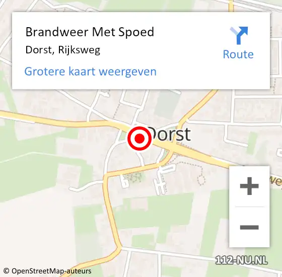 Locatie op kaart van de 112 melding: Brandweer Met Spoed Naar Dorst, Rijksweg op 20 september 2014 05:18