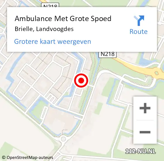 Locatie op kaart van de 112 melding: Ambulance Met Grote Spoed Naar Brielle, Landvoogdes op 29 december 2023 12:21