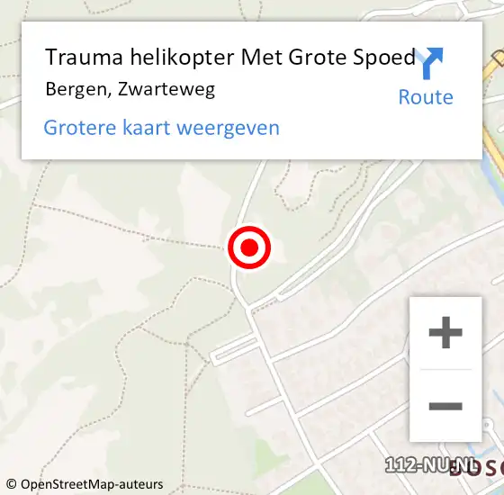 Locatie op kaart van de 112 melding: Trauma helikopter Met Grote Spoed Naar Bergen, Zwarteweg op 29 december 2023 13:06