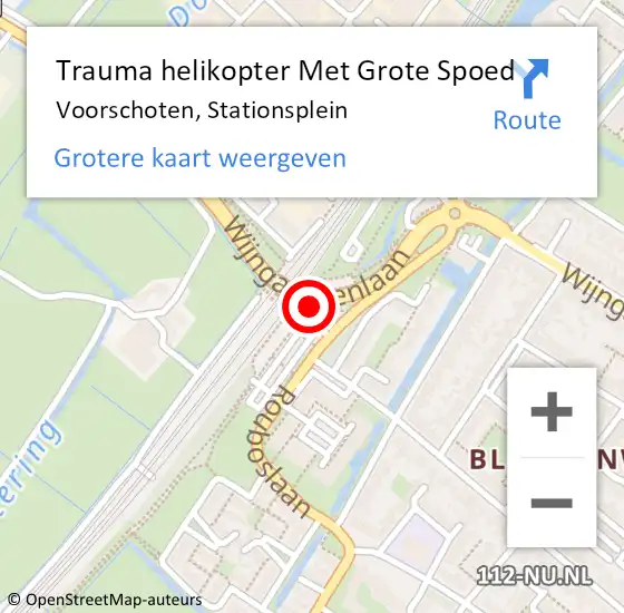 Locatie op kaart van de 112 melding: Trauma helikopter Met Grote Spoed Naar Voorschoten, Stationsplein op 29 december 2023 13:39