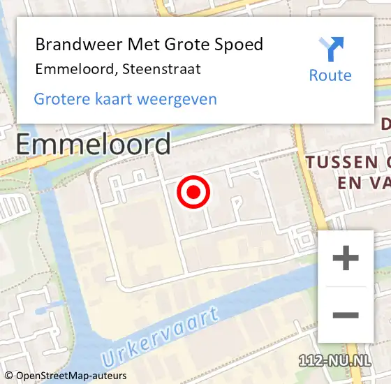 Locatie op kaart van de 112 melding: Brandweer Met Grote Spoed Naar Emmeloord, Steenstraat op 29 december 2023 14:27