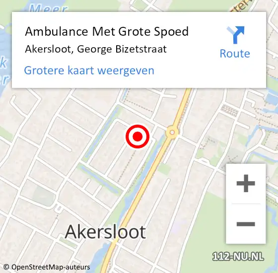 Locatie op kaart van de 112 melding: Ambulance Met Grote Spoed Naar Akersloot, George Bizetstraat op 29 december 2023 14:33