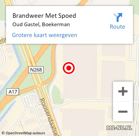 Locatie op kaart van de 112 melding: Brandweer Met Spoed Naar Oud Gastel, Boekerman op 29 december 2023 14:34