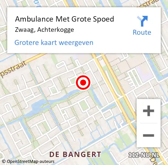 Locatie op kaart van de 112 melding: Ambulance Met Grote Spoed Naar Zwaag, Achterkogge op 29 december 2023 15:16