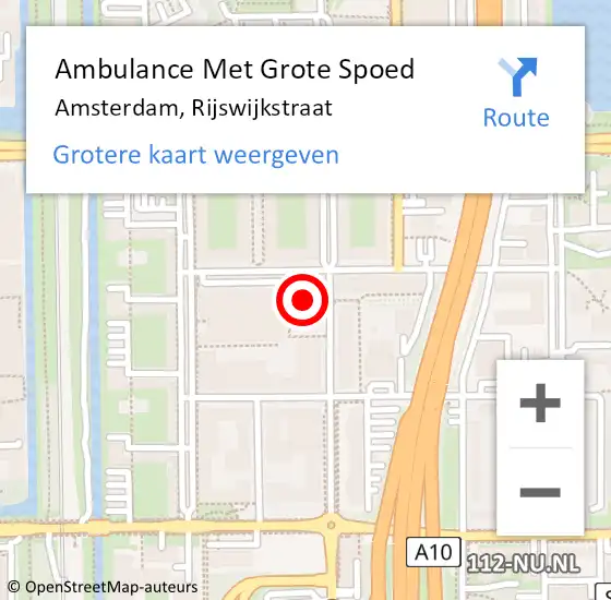 Locatie op kaart van de 112 melding: Ambulance Met Grote Spoed Naar Amsterdam, Rijswijkstraat op 29 december 2023 15:29
