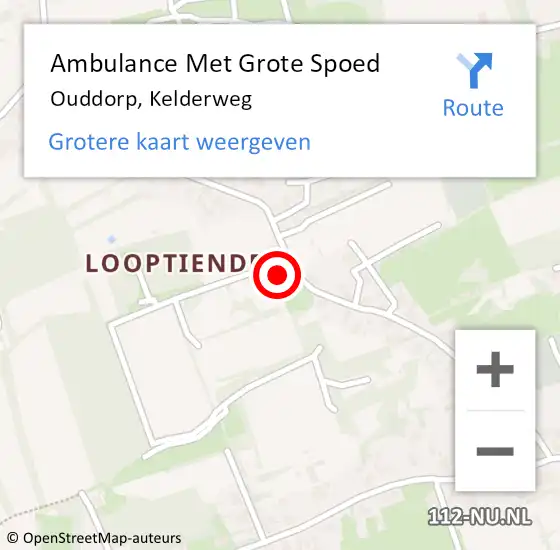 Locatie op kaart van de 112 melding: Ambulance Met Grote Spoed Naar Ouddorp, Kelderweg op 29 december 2023 15:32