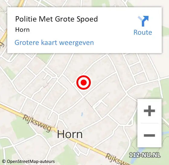 Locatie op kaart van de 112 melding: Politie Met Grote Spoed Naar Horn op 29 december 2023 17:12