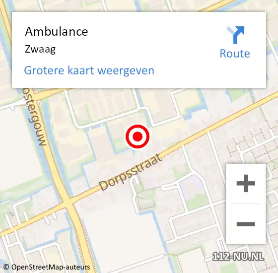 Locatie op kaart van de 112 melding: Ambulance Zwaag op 29 december 2023 17:42