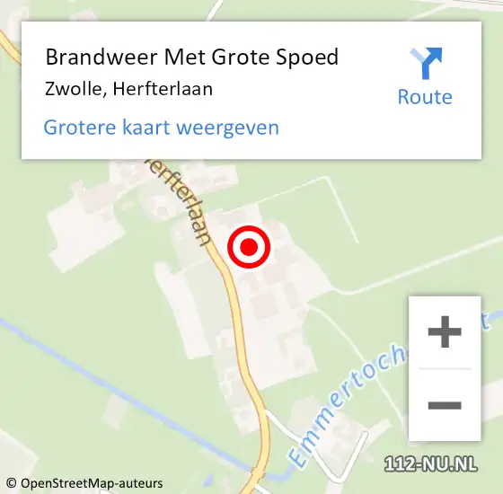 Locatie op kaart van de 112 melding: Brandweer Met Grote Spoed Naar Zwolle, Herfterlaan op 29 december 2023 18:17