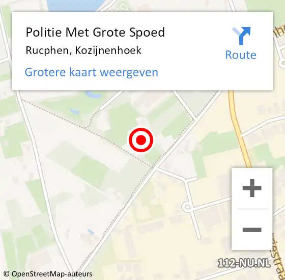 Locatie op kaart van de 112 melding: Politie Met Grote Spoed Naar Rucphen, Kozijnenhoek op 29 december 2023 18:36