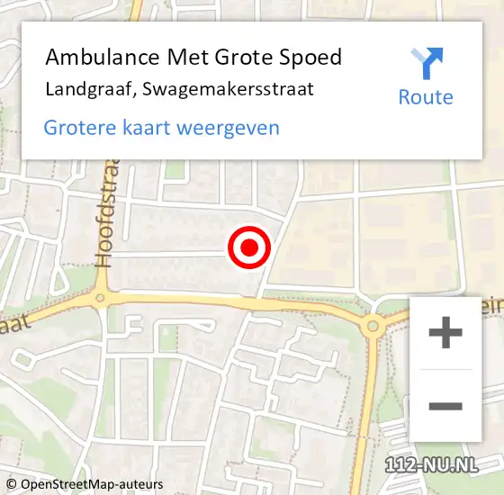 Locatie op kaart van de 112 melding: Ambulance Met Grote Spoed Naar Landgraaf, Swagemakersstraat op 20 september 2014 07:46