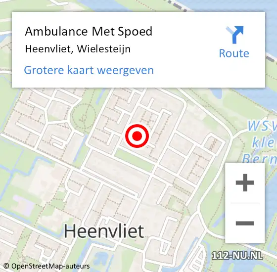 Locatie op kaart van de 112 melding: Ambulance Met Spoed Naar Heenvliet, Wielesteijn op 29 december 2023 20:14