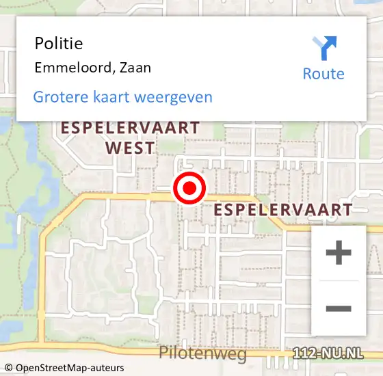 Locatie op kaart van de 112 melding: Politie Emmeloord, Zaan op 29 december 2023 20:41