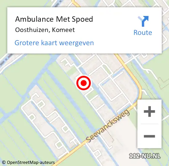 Locatie op kaart van de 112 melding: Ambulance Met Spoed Naar Oosthuizen, Komeet op 29 december 2023 20:42