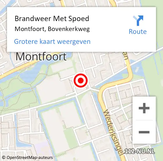 Locatie op kaart van de 112 melding: Brandweer Met Spoed Naar Montfoort, Bovenkerkweg op 29 december 2023 20:47