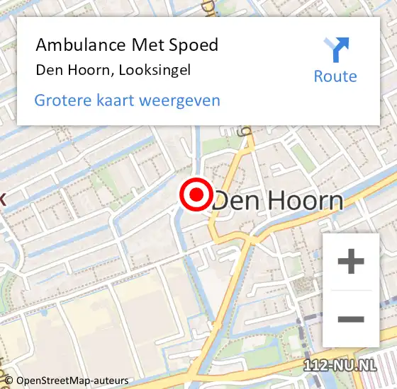 Locatie op kaart van de 112 melding: Ambulance Met Spoed Naar Den Hoorn, Looksingel op 29 december 2023 20:55