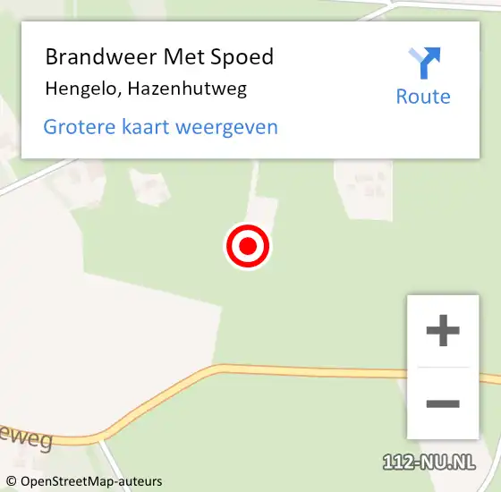 Locatie op kaart van de 112 melding: Brandweer Met Spoed Naar Hengelo, Hazenhutweg op 29 december 2023 21:04