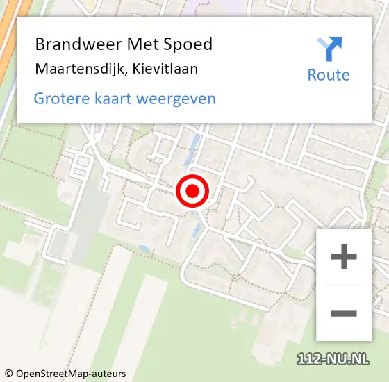 Locatie op kaart van de 112 melding: Brandweer Met Spoed Naar Maartensdijk, Kievitlaan op 29 december 2023 21:19